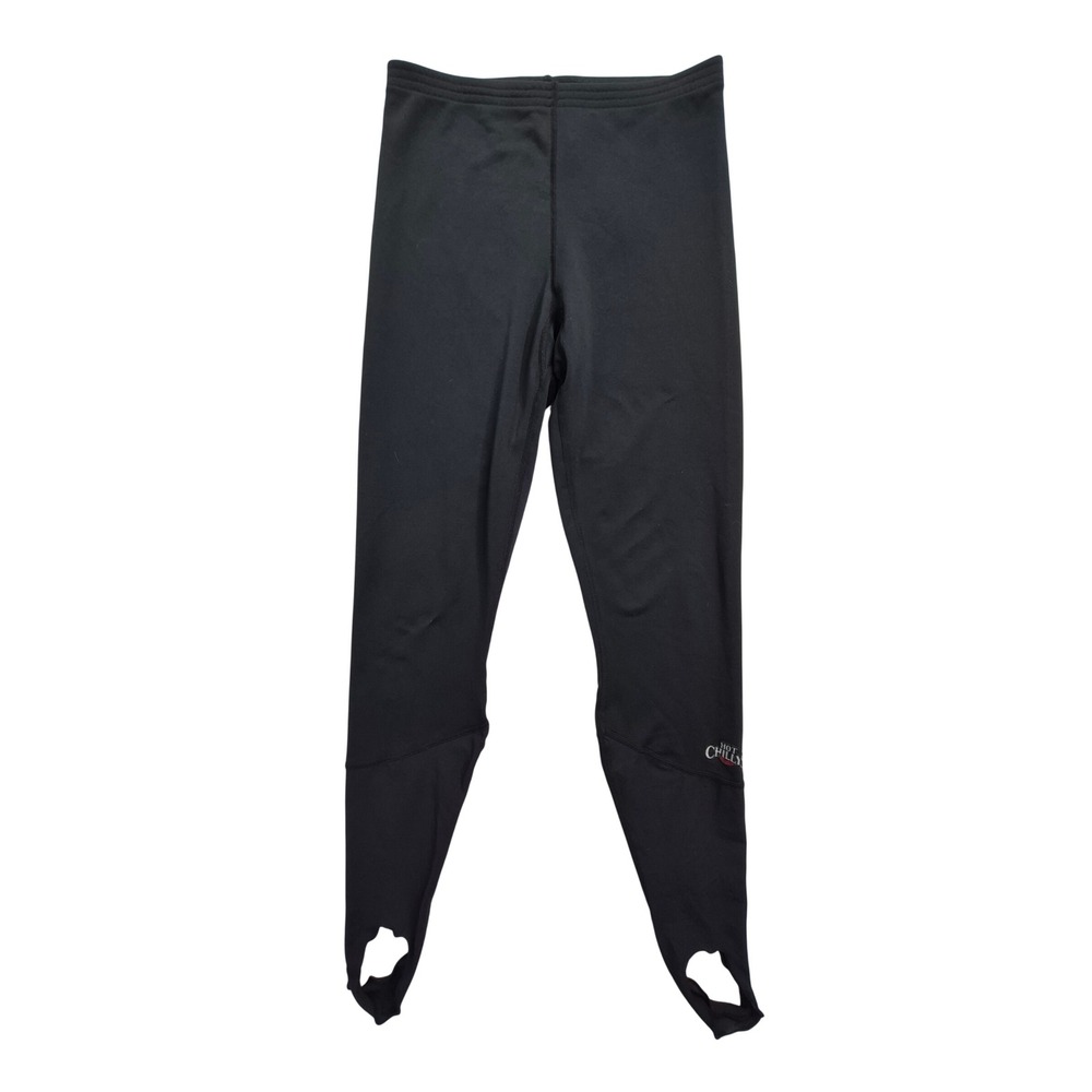 Hot Chillys Womens M Stirrup Thermal Leggings Black Ski Base Layer Cold Weather